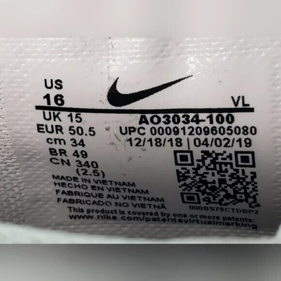 Nike Vapor Untouchable Speed 3 TD Football Cleats White A03034-100 Men's Size 16 - Picture 2 of 6